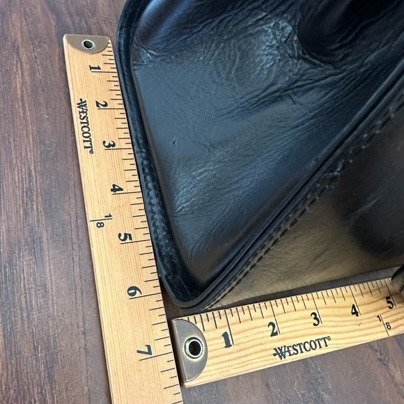 ROBERTA M Italian Leather Satchel Bag in Black (L 15" x W 6.25" x H 9") - Picture 13 of 14